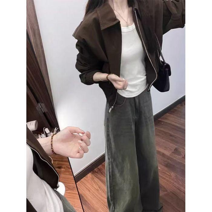 2025 Retro Chic Versatile Short Top for Autumn – Trendy & Cool Fashion Large