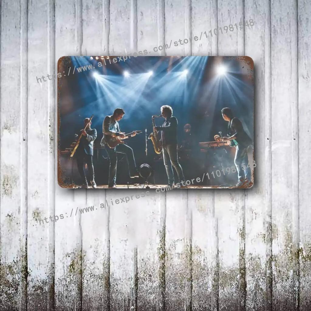 Dire Straits Band Metall Deko Poster Vintage Blechschild Metallschild Dekorative Plakette für Pub Bar Man Cave Club Wanddekoration