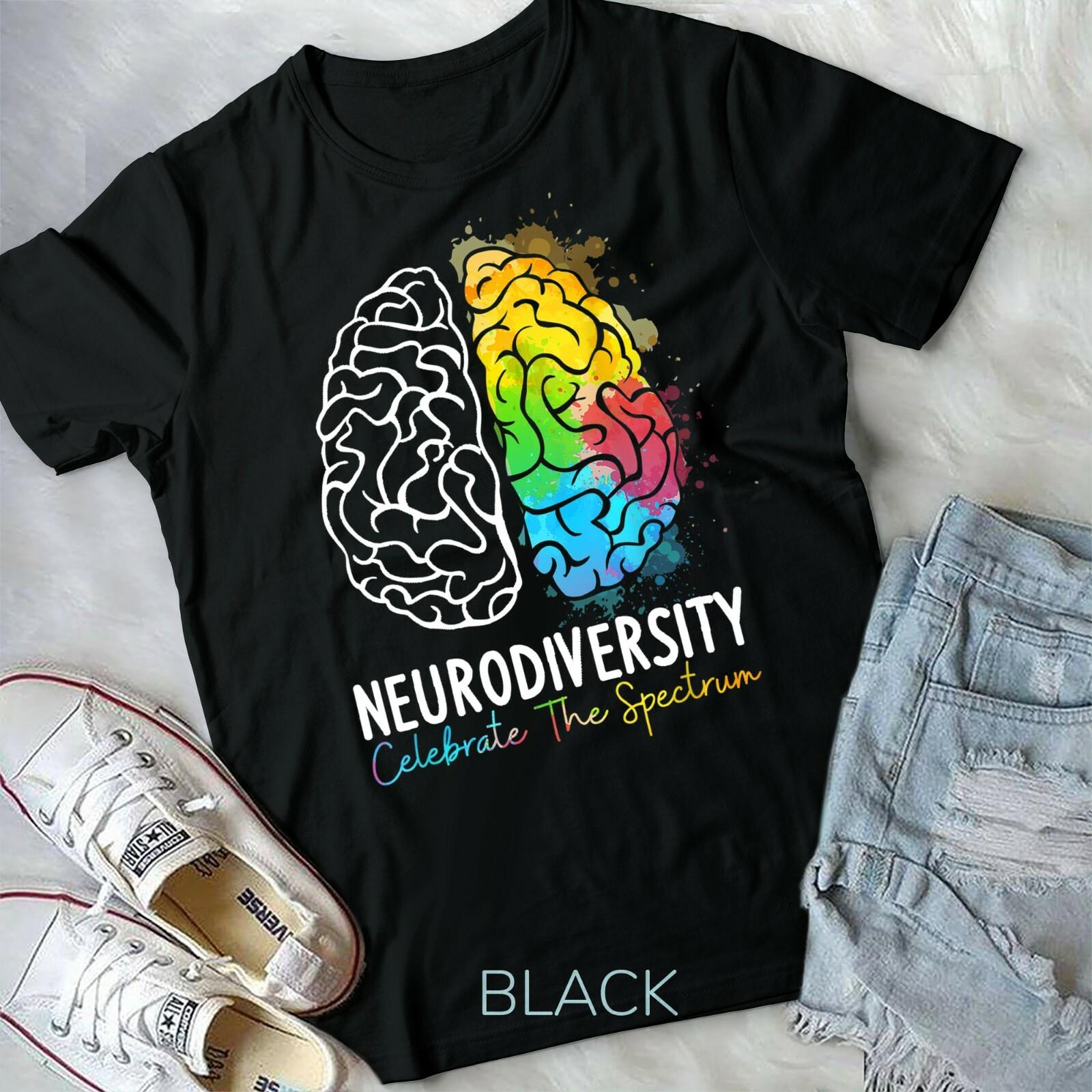 Neurodiversity Shirt Autism Spectrum ASD ADHD Rainbow Brain Unisex Youth T-shirt S