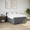 Box Spring Bed with Mattress Dark Gray 140 X 200 Cm Fabric