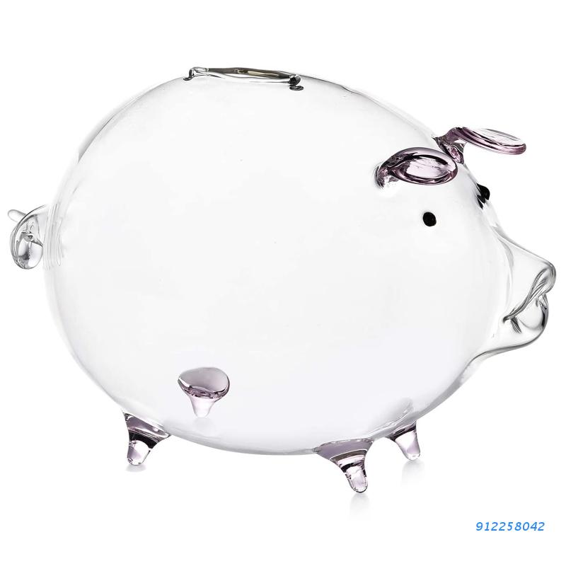 Schwein Sparschwein Spardosen Münzspardose Niedlich Transparentes Glas Souvenir Geburt, Spardosen Geldspardose für Kinder, Jungen