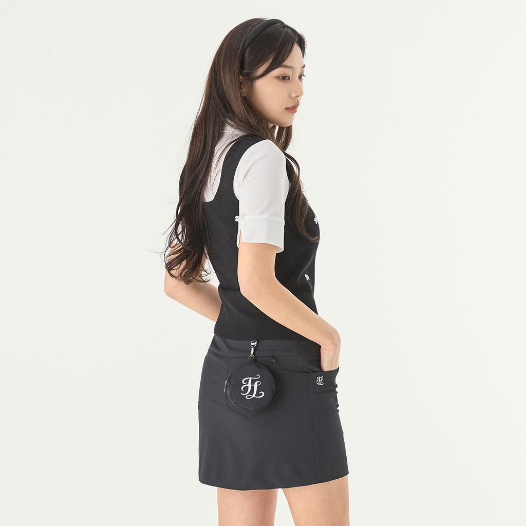 FAIRLIAR GOLF Ball Pouch H-Line High-Waisted Skirt (Black)
