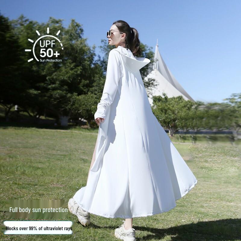 Dámský dlouhý letní kabát z ultra tenkého ledového hedvábí pro ochranu před sluncem