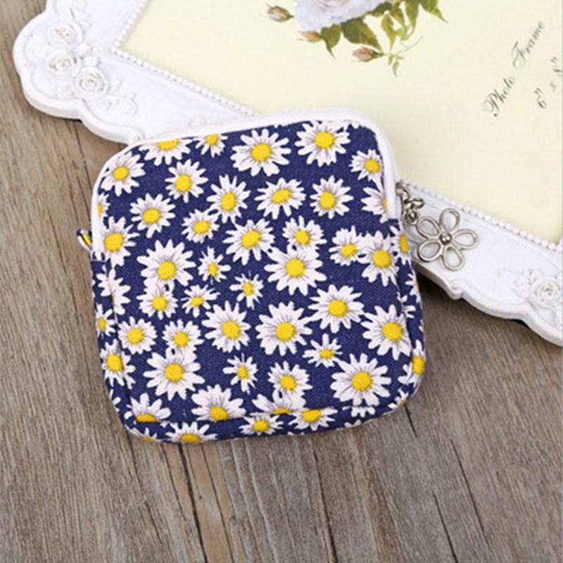 Mini Women Cosmetic Bag Cute Floral Small Makeup Bags Toiletry Organizer Female Coin Card Storage Purse Make Up Case Bag