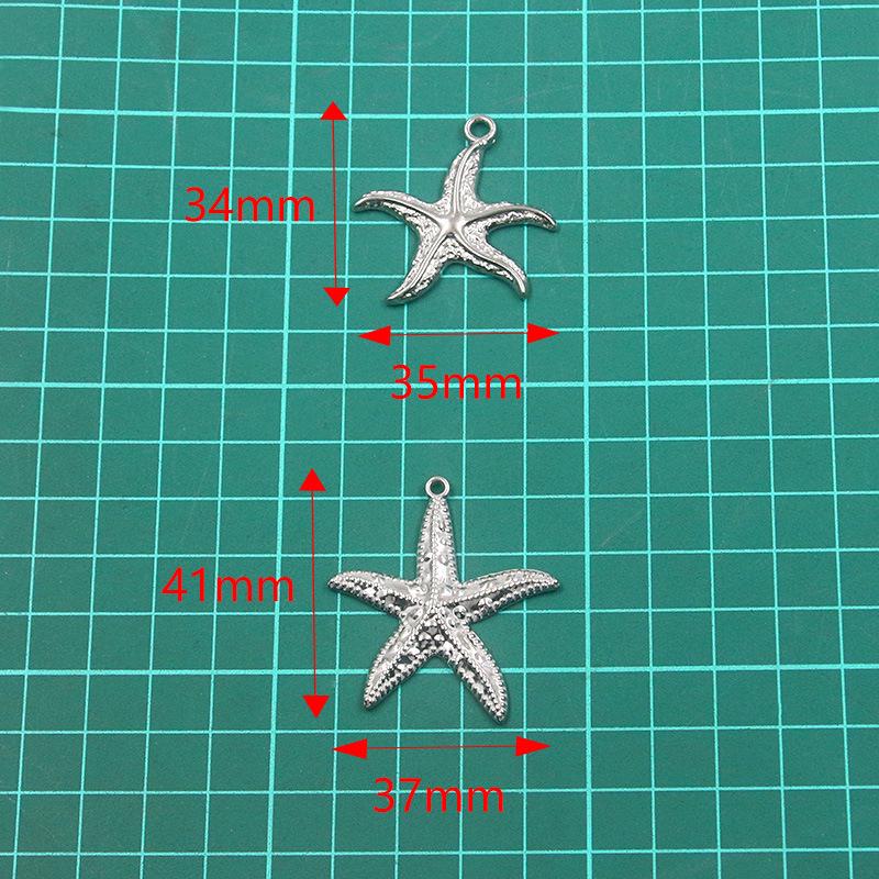 Bi-Color 304 Stainless Steel Starfish Pendant with Real Gold Electroplating