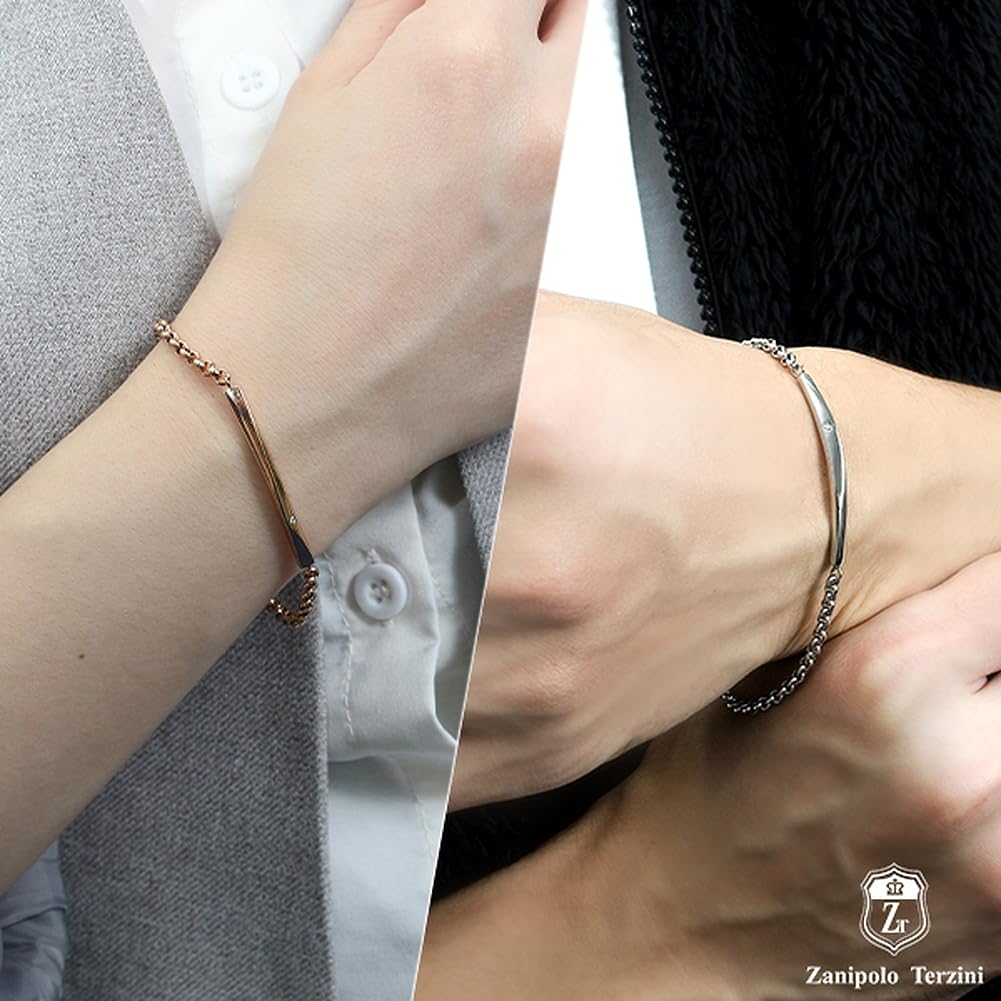 Polo Diamantbeschichtetes Edelstahl-Paararmband, beliebtes Paar-Set, 2 Stück, passende Marke [Zani Tarzini]