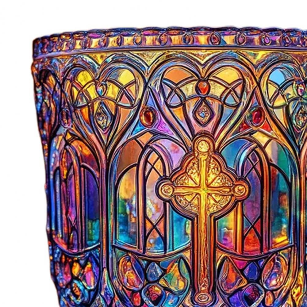 Kopp Kaffekopp Sett Fargerike Kirke Kopper for Kristne Gaver Trofaste Venner Håndlaget 400ml Kors Kaffekopper med Religiøs Kunst