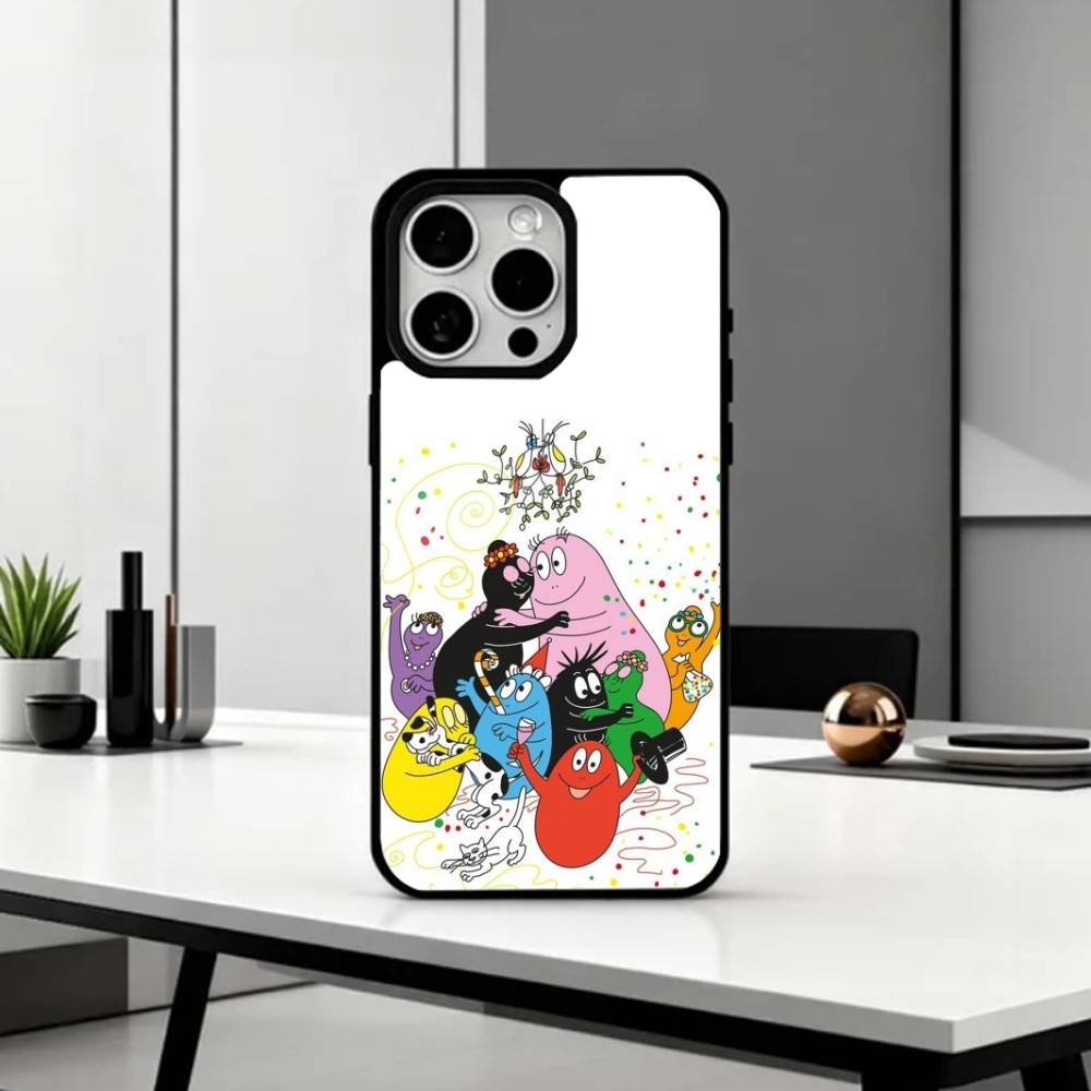 Tiny Cute B-BarbapapaS Phone Case For iPhone17,16,15,14,13,12,11 Plus,Pro Max Magnetic For Magsafe Wireless Charging