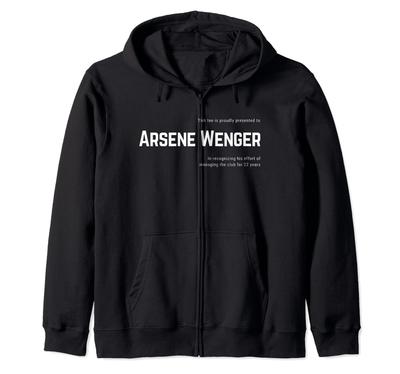 Das Ende einer Ära für Arsène Wenger Merci Wenger Reißverschluss-Hoodie - T-Shirt