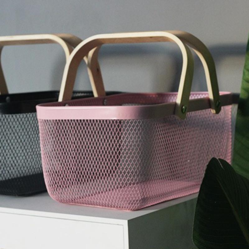 Nordic Storage Basket Bathroom Storage Baskets Kitchen Vegetable Organize Basket with Handle Home Organization Accessories