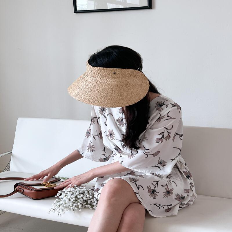 

Summer Banding Raffia Sun Cap Helen Straw Hat black
