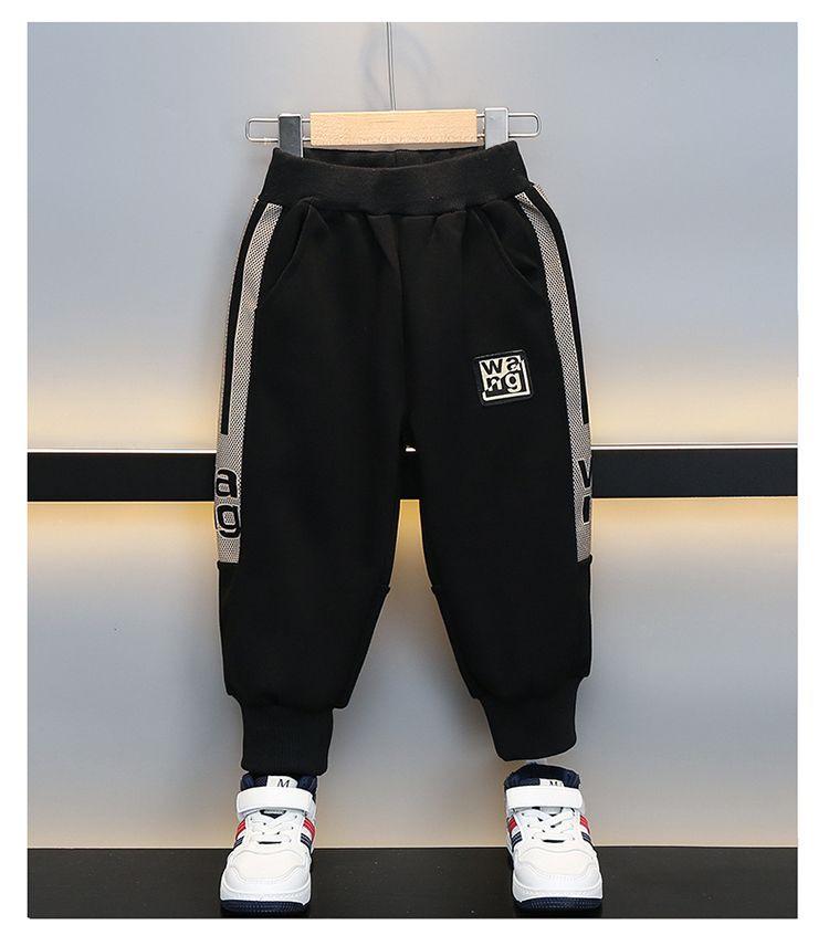 Boys' Plush Cardigan & Sweatpants Set: Stylish Autumn/Winter Sportswear