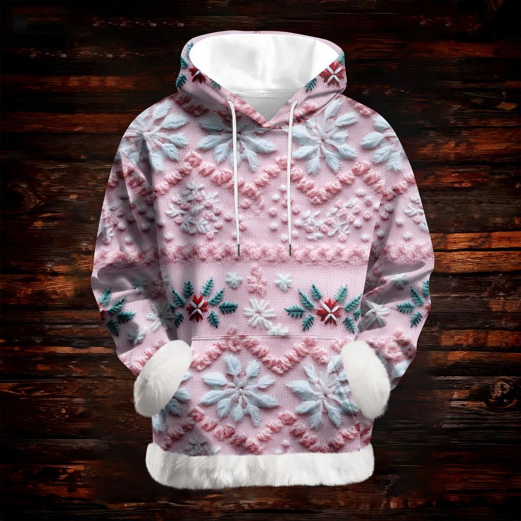 Kvinners uformelle motetrykk Langermet sweatshirt med hette