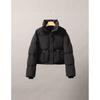 Women's Autumn Winter Stand Collar Short Jacket Solid Simple Padded Outwear