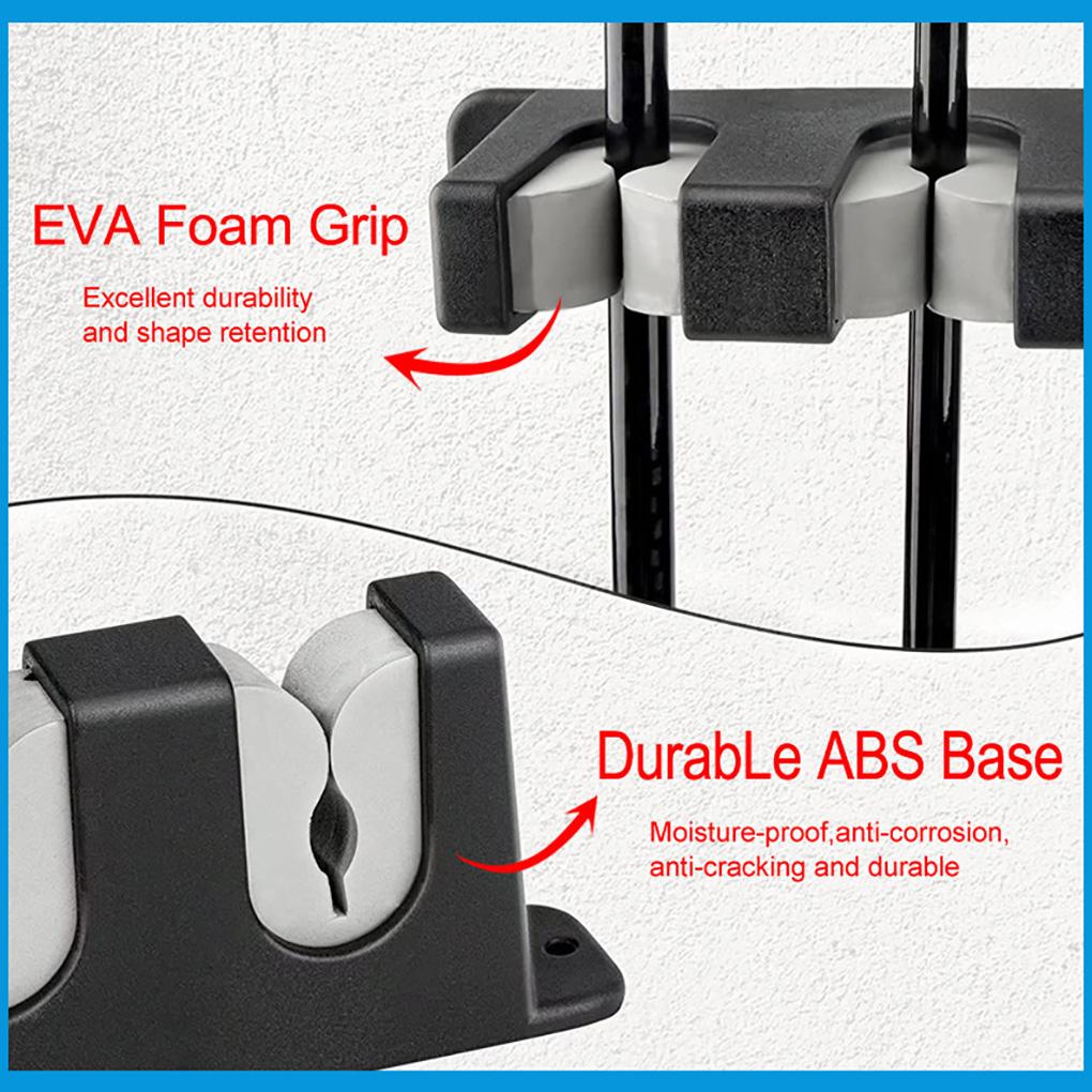 Fishing Pole Display Rack 6-Rods Bracket ABS Plastic Wear-resistant Stable Storage Organizer Garage Cabin Basement Tackle