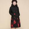 Winter Women's Printed Padded Coat Plus-size Hooded Long Padded Coat