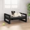 VidaXL Lit pour chien Noir 65,5x50,5x28 cm Bois de pin solide 821476