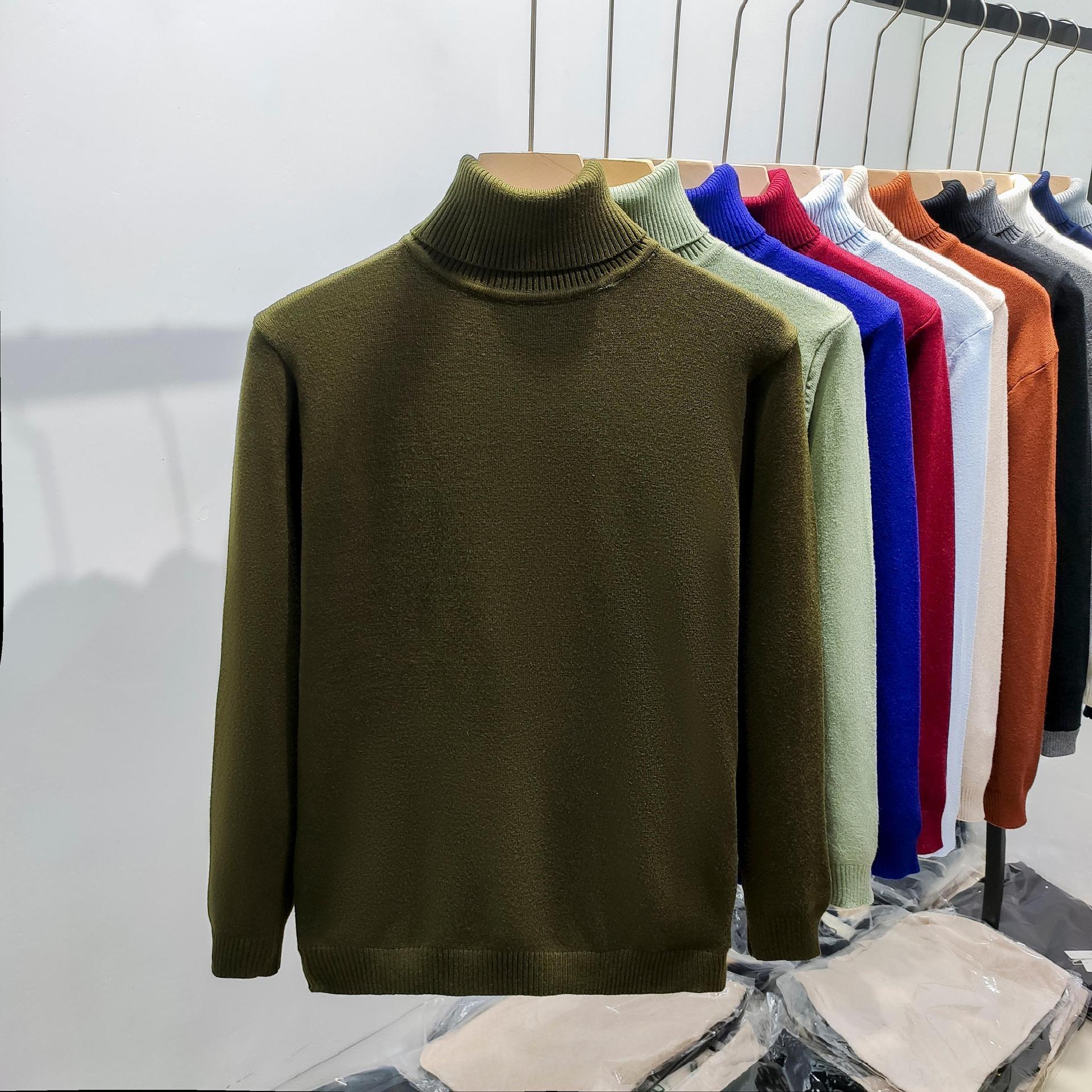 

Мужской модный брендовый свитер с высоким воротом — свободный, теплый, толстый, на осень/зиму M