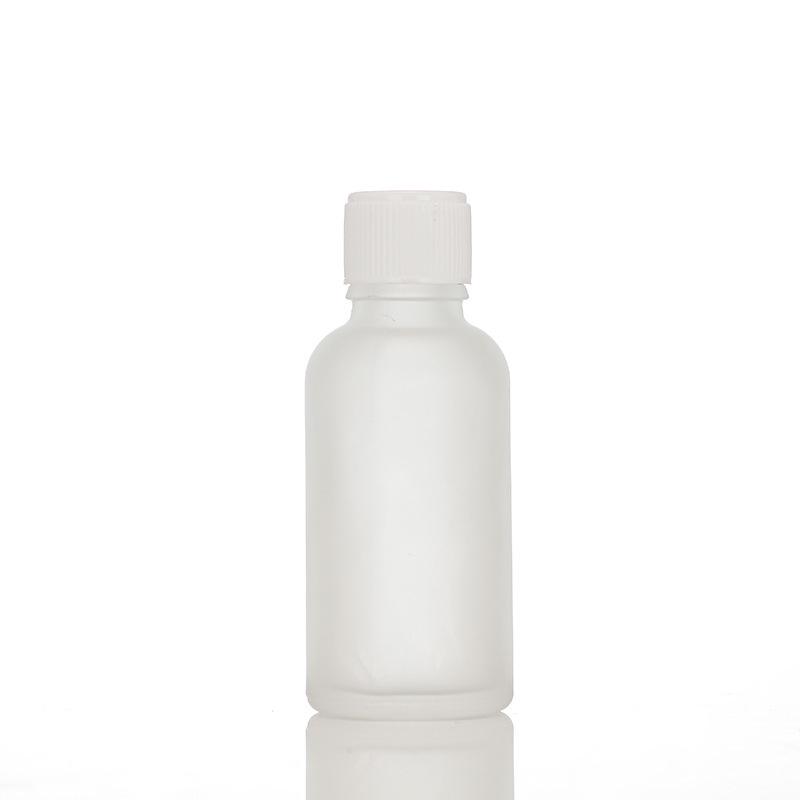 Transparent 30ml Glass Essential Oil Bottle with Frosted Rubber Dropper - Travel-Size Cosmetic Sample Container