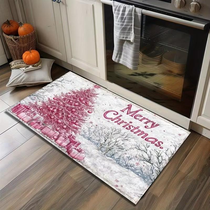 Traumhafter Pulverschnee Weihnachts-Teppich Weihnachtsbaum-Muster Wohnzimmer Eingang Feiertagsdekoration Fußmatte Heimdeko