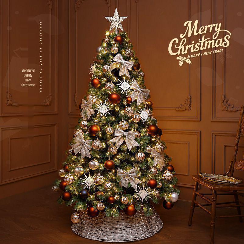 2025 White Flocked Snowy Christmas Tree Set with DIY Ornaments for Home Living Room
