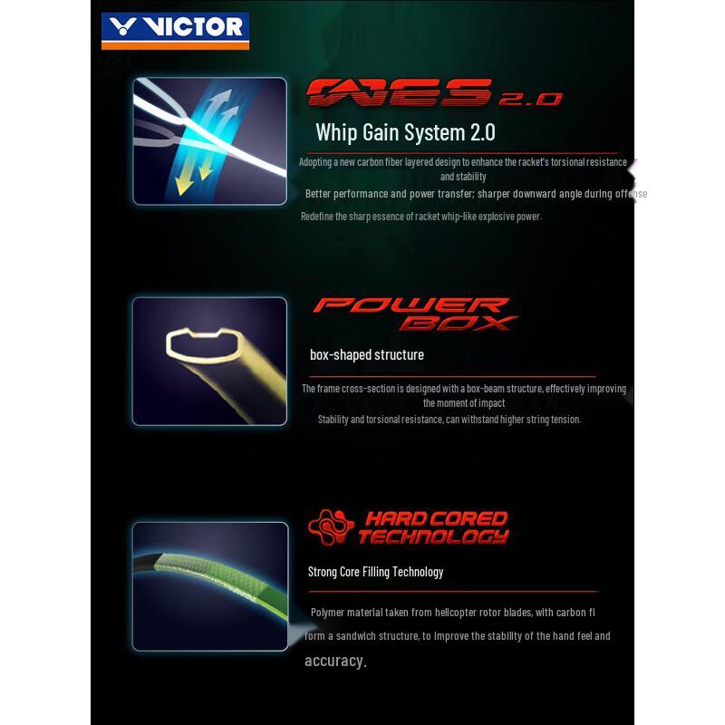 VICTOR RYUGA II TK-RYUGA-TD/C Volledig Koolstofvezel Badmintonracket