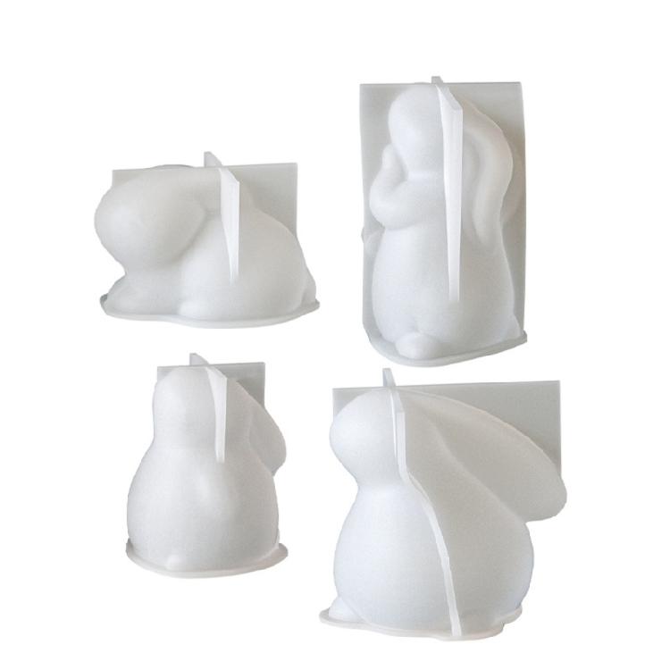 

4Pcs Multipurpose Hare Silicone Molds Temperature Resistant Silicone for Candle Soap Chocolate Making and Resin Casting 1