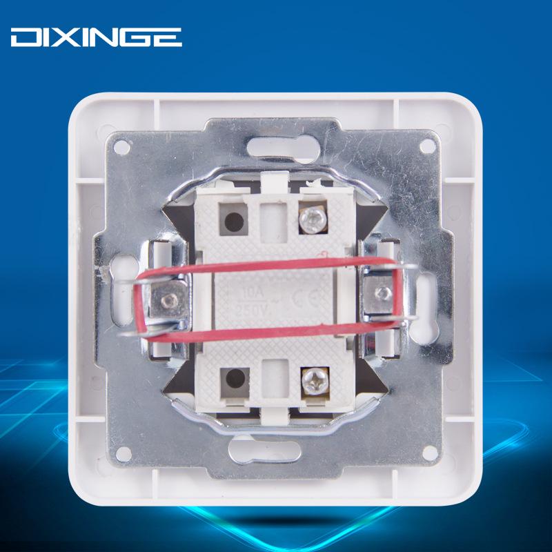 European Style Doorbell Switch with Indicator Light, ABS Panel & Ceramic Base, Self-Resetting Wall Switch