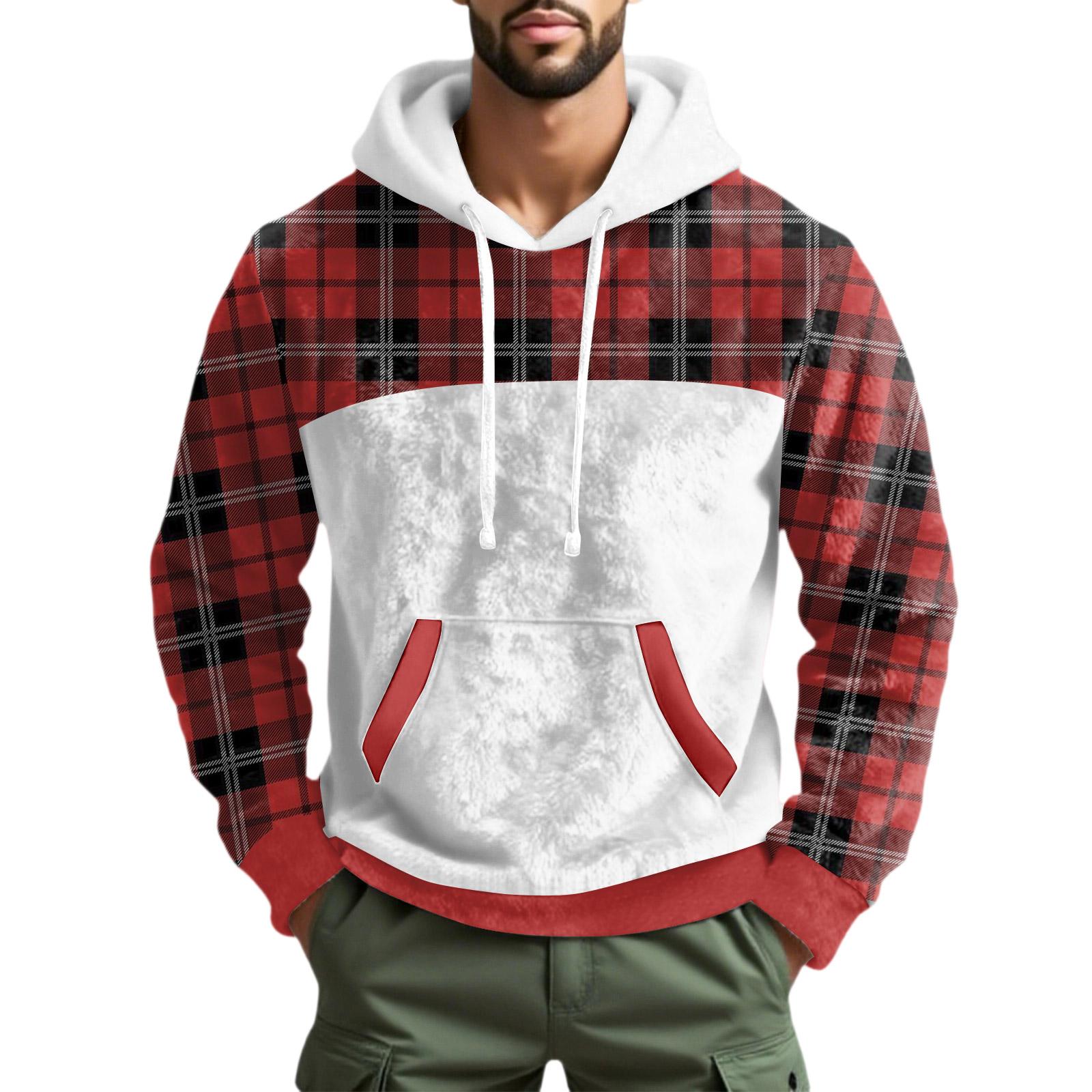 

Мужской Повседневный Модный Худи с Капюшоном на Половине Молнии с Длинными Рукавами XL красный