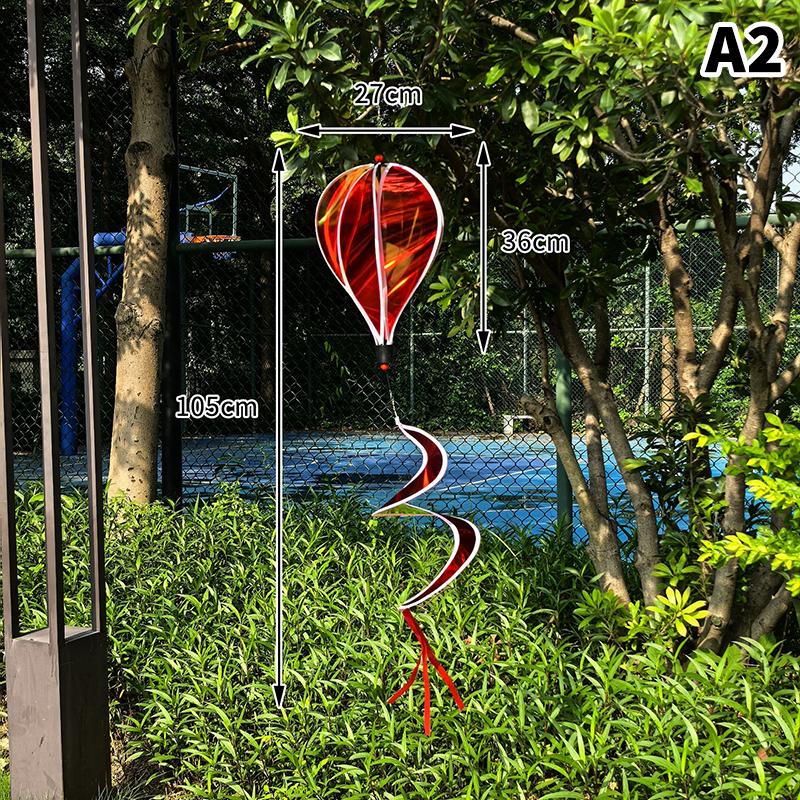 Hot Air Balloon Spinners Plastic Color-changing Film Wind Spinner Striped Tie Dye Rainbow Colors Rotating Windmill Pinwheels