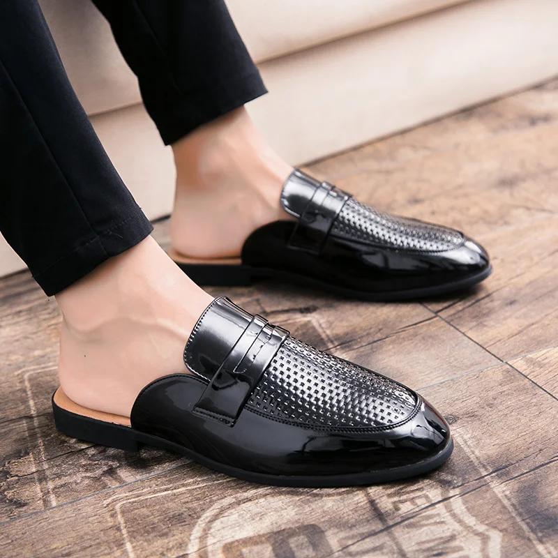 Fashion Half Shoes for Men Designer Shoes Men High Quality Mule Masculino Mens Casual Shoes Hot Sale Venting Holep Sepatu Slip On Pria