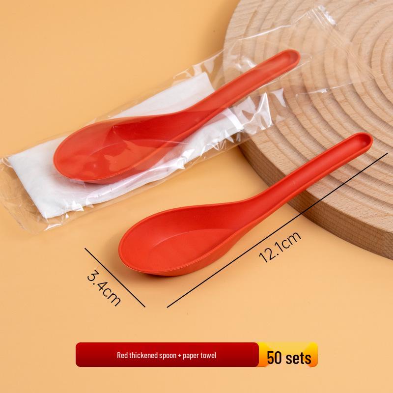 Individually Packaged Thickened Rice Husk Disposable Spoon for Home or Takeaway - Customizable for Dessert, Soup, or Measuring.