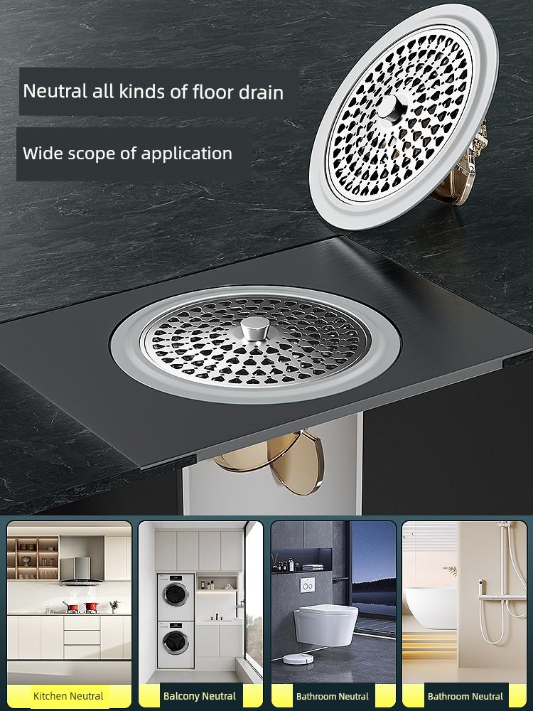 Floor Drain Deodorizer Universal for Bathrooms, Anti-Insect Sewer Anti-Odor Device, Anti-Odor Sealing Cover Filter Net