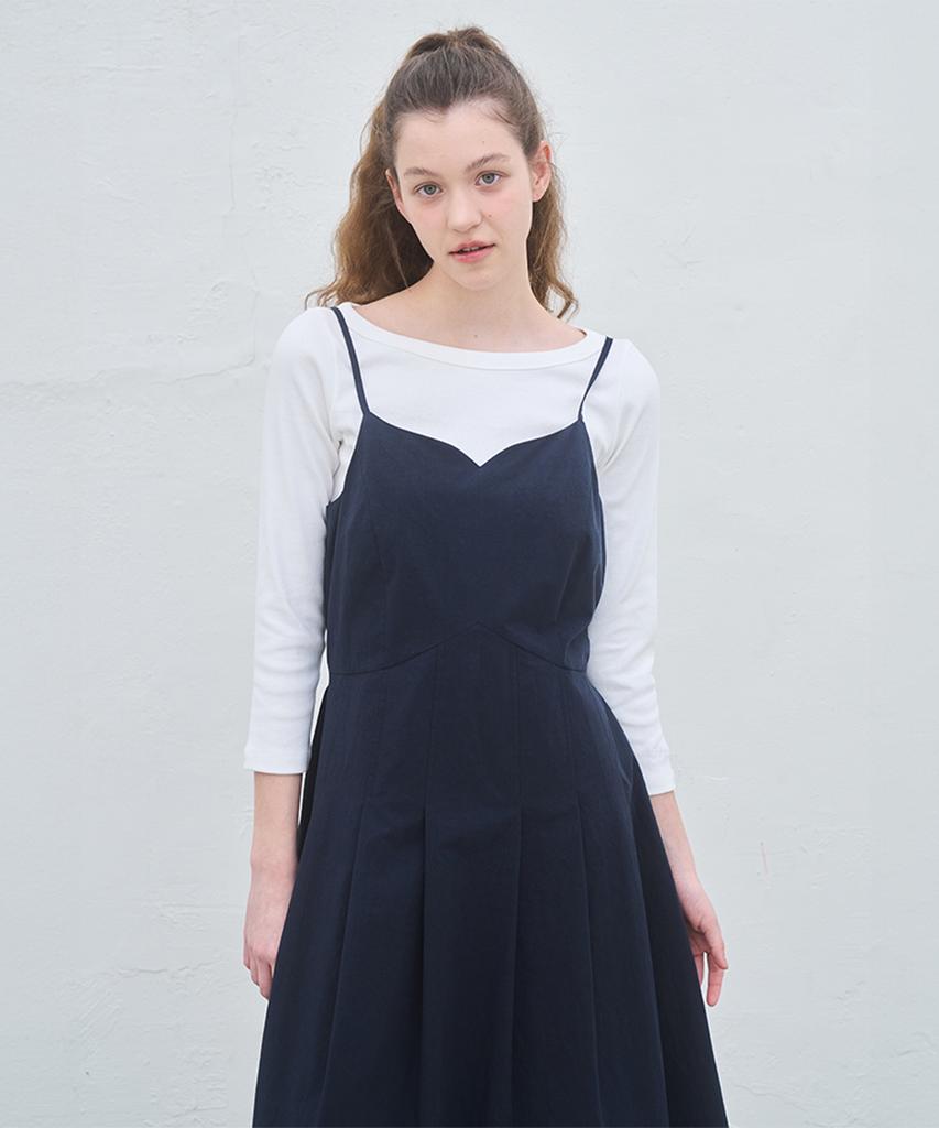 Bember Pleated Camisole Maxi Dress_Navy