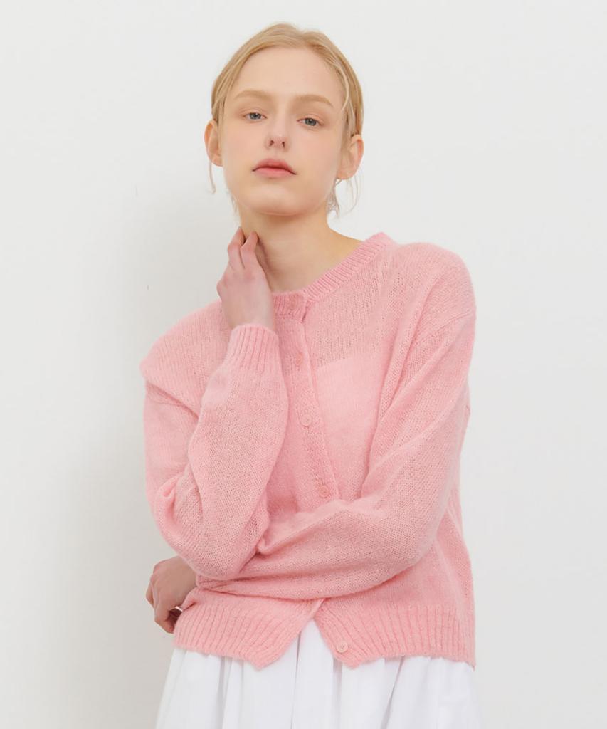 Camino Boucle Cardigan Pink