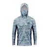 Gradient Green‑Yellow Skeleton Fish Men Fishing Hooded Shirt Built‑in Face Cover  Sun Protection Quick‑Dry Long Sleeve Tops
