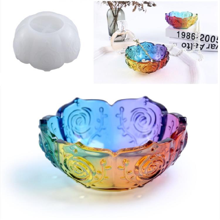Schale Harzformen Silikon Lotus Epoxidharz Gießform DIY Schmuckkästchen Form