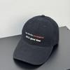 Fashion Hat autumn and winter new Korean version color letter embroidered baseball hat men and women sunshade simple big head circumference soft top
