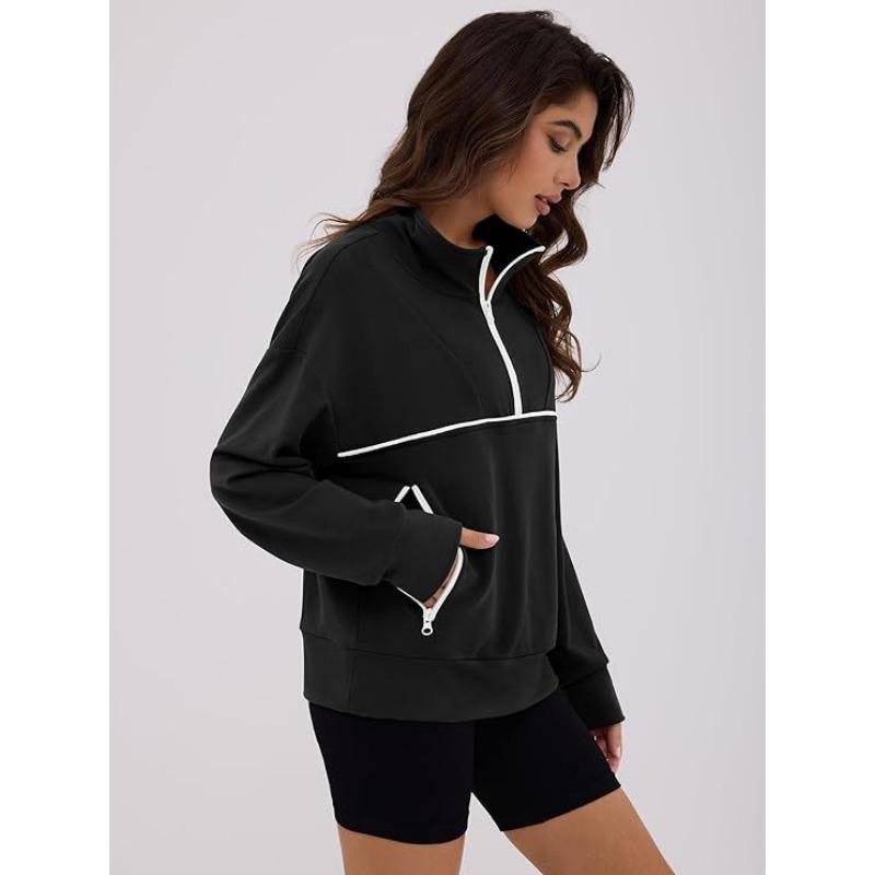 Fashionable Women's Hooded Sweatshirt Casual Pocket Top Loose Pullover