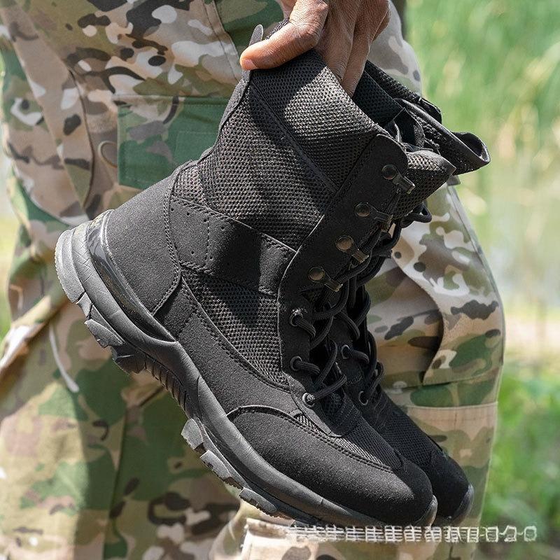 Fashion Men's outdoor shoes Breathable light desert boots Hiking shoes black camping boots Training shoes
