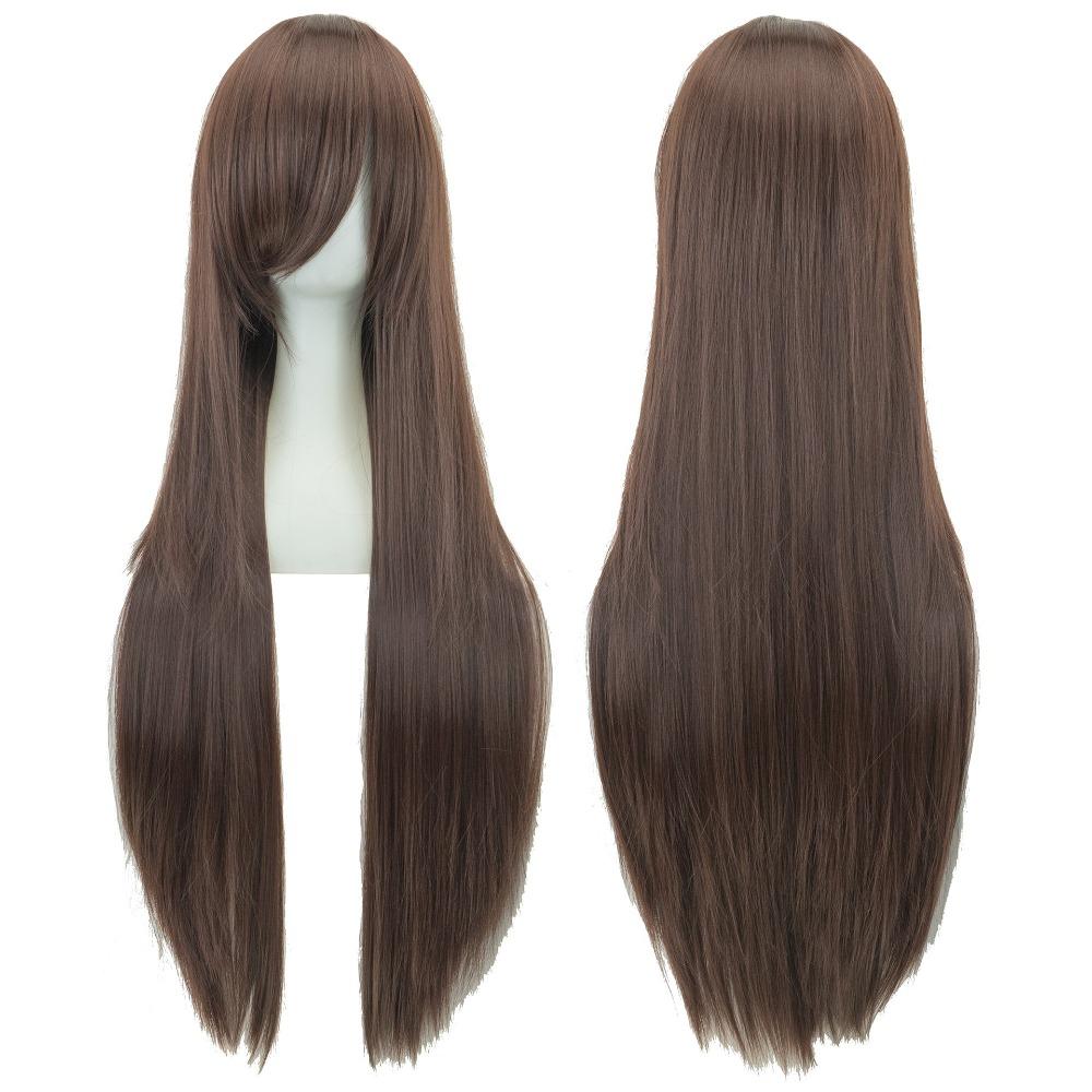 80cm Long Synthetic Hair Heat Resistance Anime Straight Hairpiece Halloween Cosplay Wigs for Women
