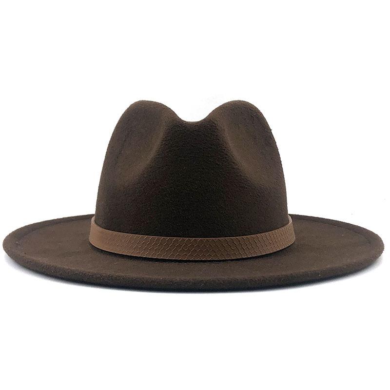 Large bord automne Trilby casquettes femme mâle haut tendance chapeau Jazz casquette hiver Panama chapeau Vintage Fedoras hommes Mafia chapeau feutre 56-60CM
