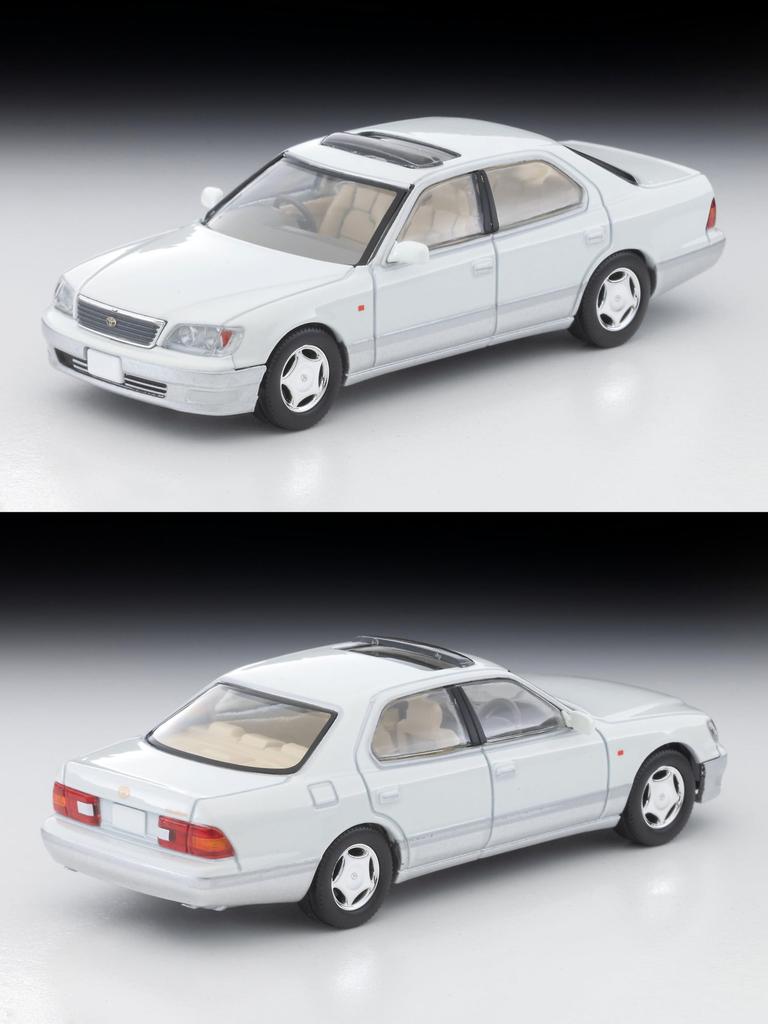 Tomytec Tomica Limited Vintage Neo Scale Toyota Celsior C Spec F Package Pearl 1997 Model 333869 1/64 LV-N356a White/Silver (Finished Product)
