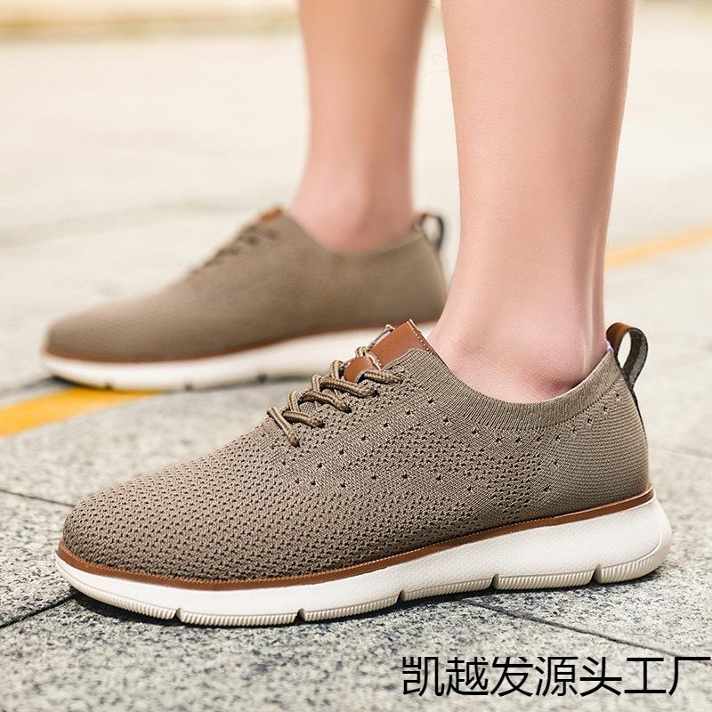 Sommer neue lässige Herrenschuhe Mode fliegendes gewebtes Obermaterial atmungsaktiv leicht Sport große Größe