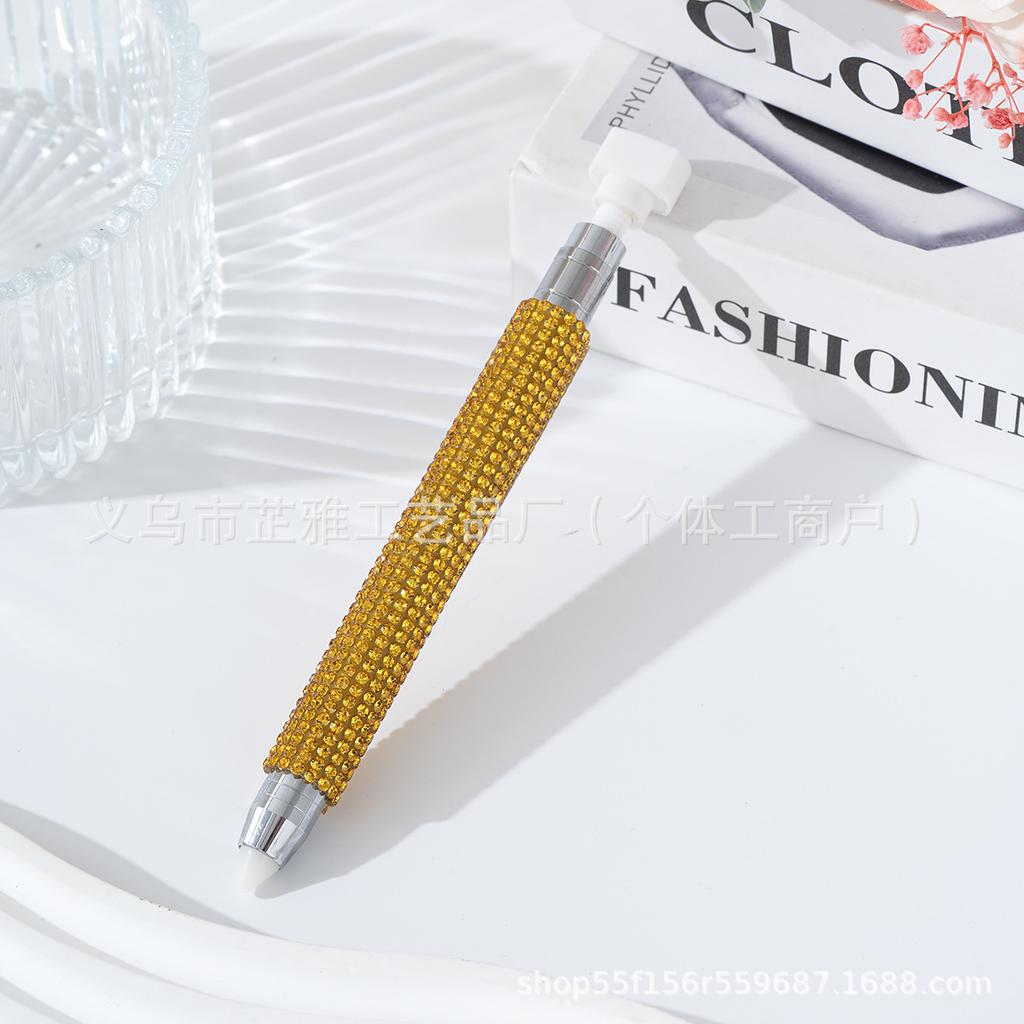 Diamond-encrusted nail art tools Double-head point pen wholesale Rotary push-pressing mud Sticky drill point pen Wave point drill pen