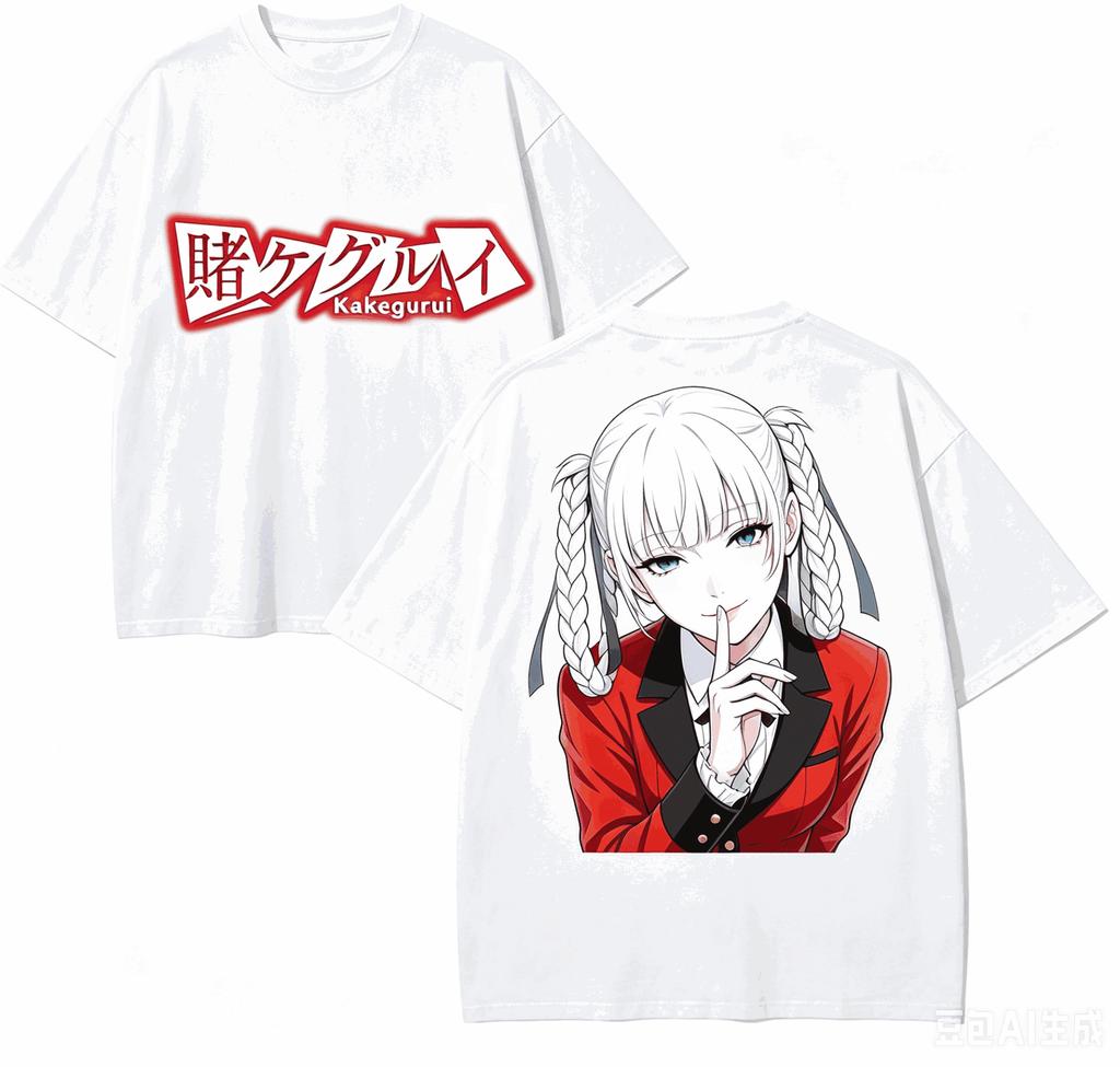 Kakegurui Anime Lover T-shirt Harajuku Cotton New Model High Street Retro Fashion Oversized Unisex hot product Classic soft tee