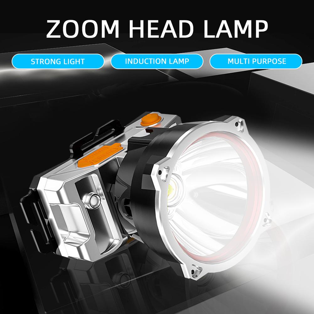 Powerful LED Headlamp USB Rechargeable Waterproof Head Flashlight 3 Modes Portable Outdoor Fishing Camping Light Torch