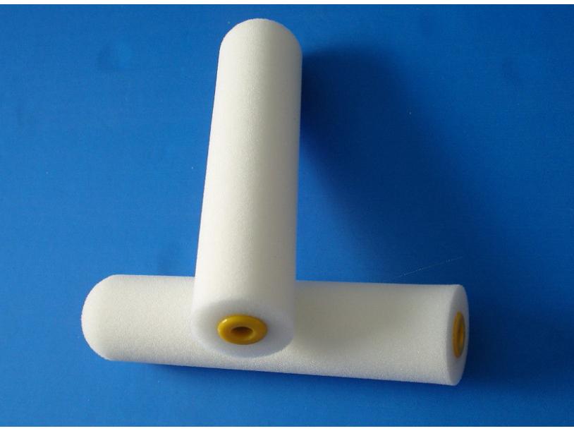 Gąbka Olejowa o Wysokiej Gęstości Wałek Malarski Lateksowy - Płaska Głowica 4", Odporny na Rozpuszczalniki, Bez Martwych Kątów dla Łatwej Zmiany Koloru