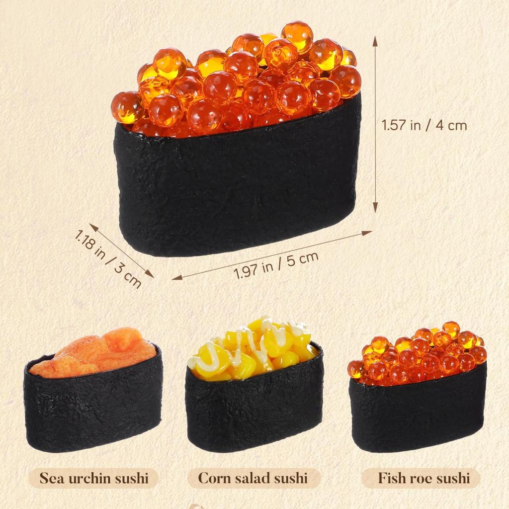 Vaguelly Set of 6 Simulation Sushi Onigiri Plastic Model Food Decorative Perfect for Kitchen and Party Decorations Models, Samples, Toys,