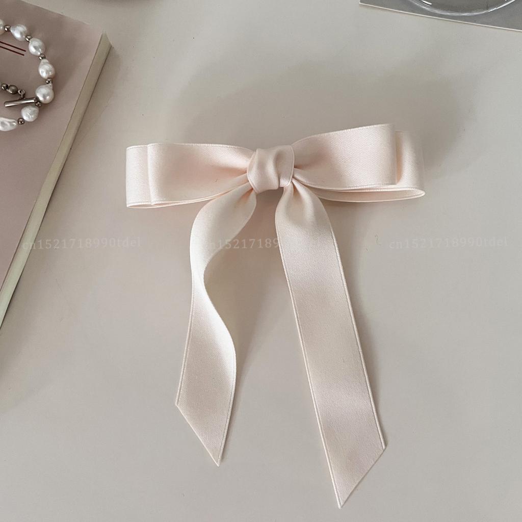 Fashion Fabric Hair Bow Hairpin for Women Girls Ribbon Hair Clips Black White Bow Top Clip Female Hair Accessories